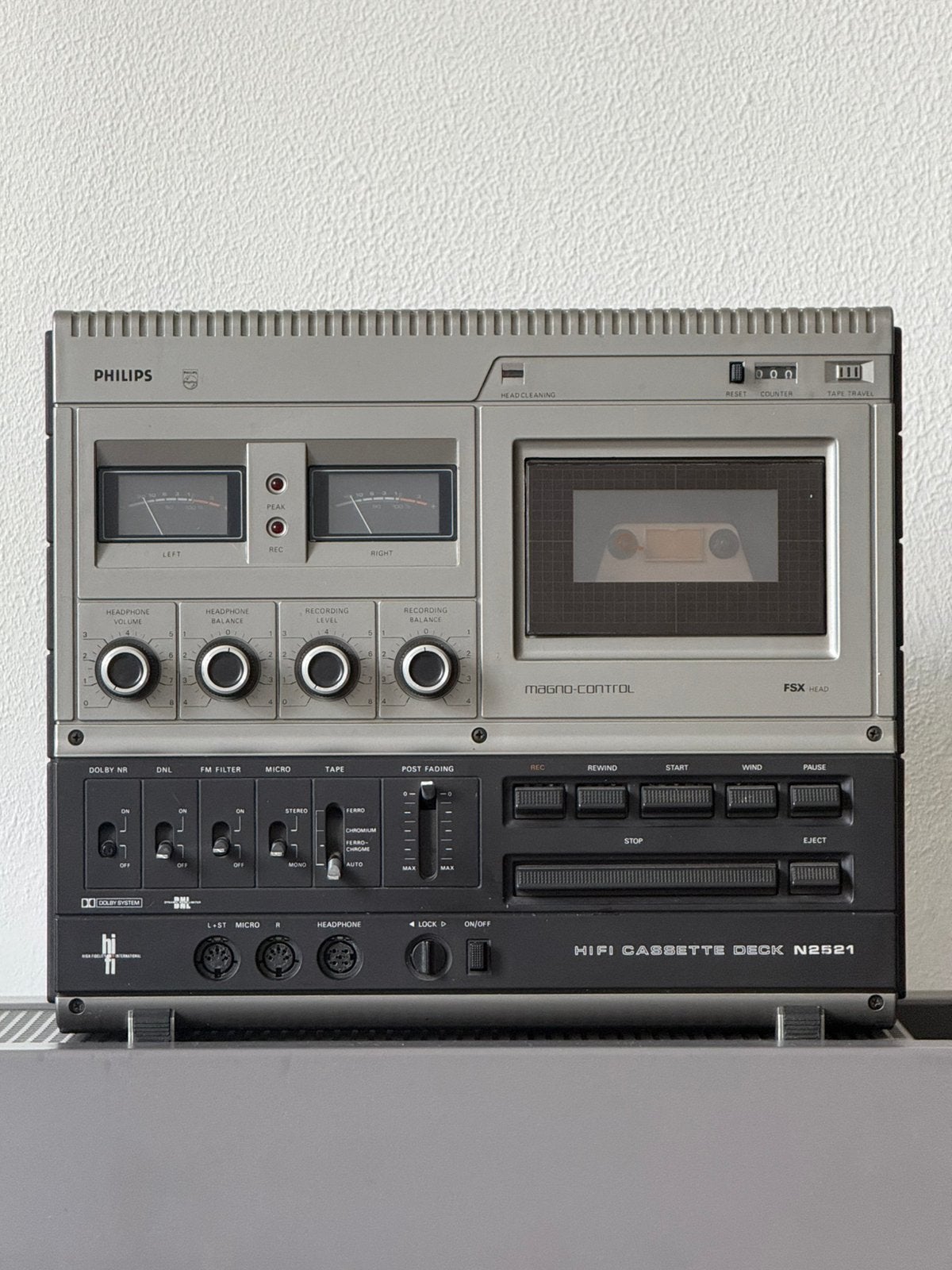 Philips HIFI Cassette Deck N2521 - Goede staat, Ophalen, Enkel, Philips, Tape counter