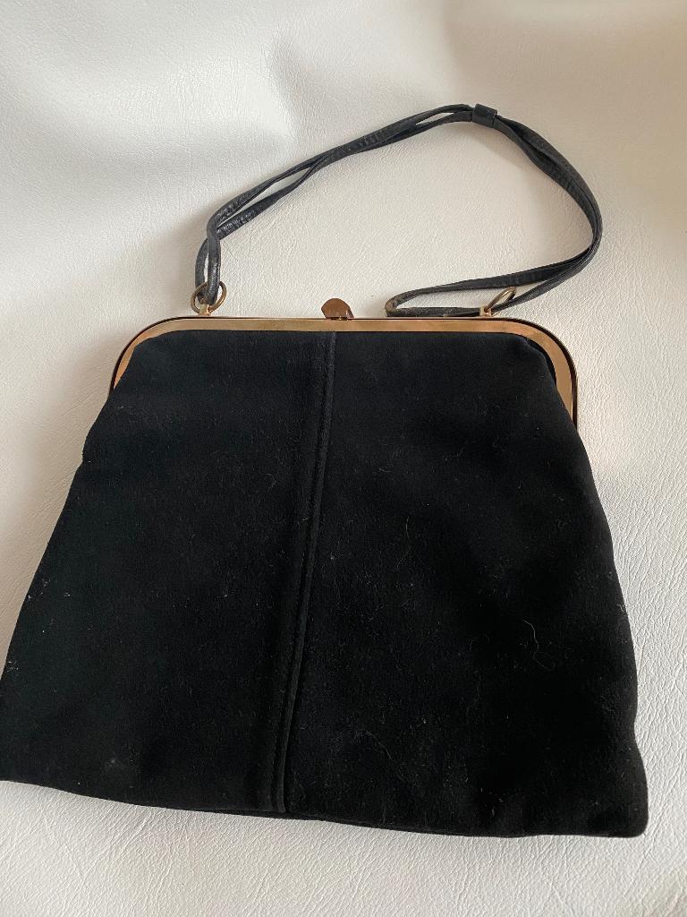 handtas jaren 60, Sieraden, Tassen en Uiterlijk, Tassen | Damestassen, Ophalen, Zo goed als nieuw, Zwart, Handtas