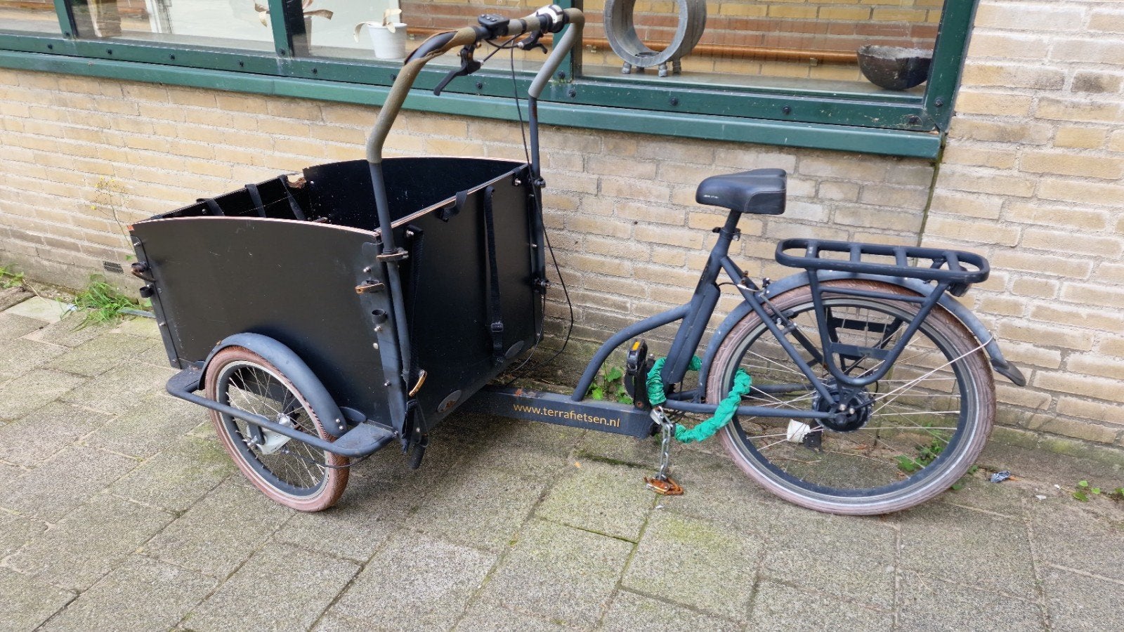 Stevige Elektrisch (Zonder Accu) bakfiets met grote bak, Fietsen en Brommers, Fietsen | Bakfietsen, Overige merken, Gebruikt, Goederen