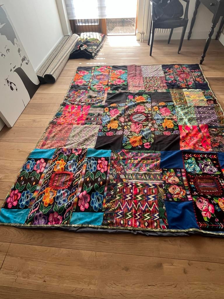Kleurrijke sprei met patchwork patroon 180x200, Huis en Inrichting, Ophalen of Verzenden, Zo goed als nieuw