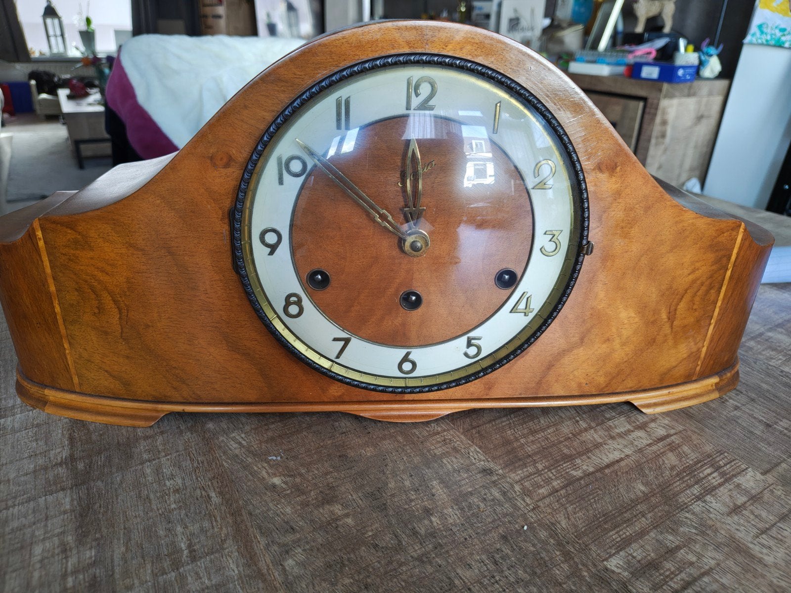 Antieke Rogia tafelklok met slagwerk, Antiek en Kunst, Ophalen