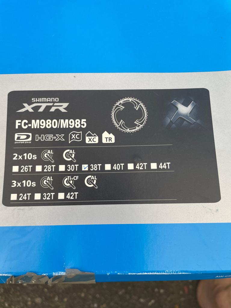Shimano XTR FC-M980/M985 38T kettingblad, Nieuw, Ophalen of Verzenden, Derailleur of Ketting, Aluminium
