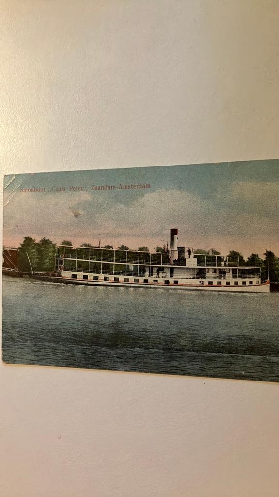 Salonboot Czaar Peter Zaandam-Amsterdam - Oude Ansichtkaart, Ophalen of Verzenden, Voor 1920, Gelopen, Noord-Holland
