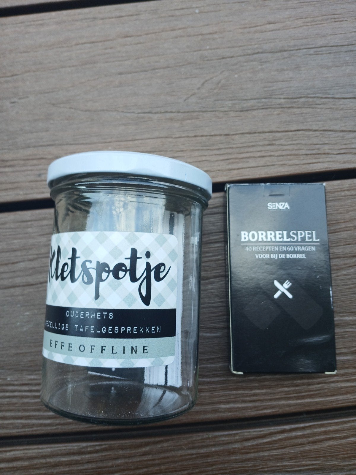 Kletspotje & Borrelspel: Gezellige Tafelgesprekken, Vijf spelers of meer, Ophalen, Gebruikt, Senza