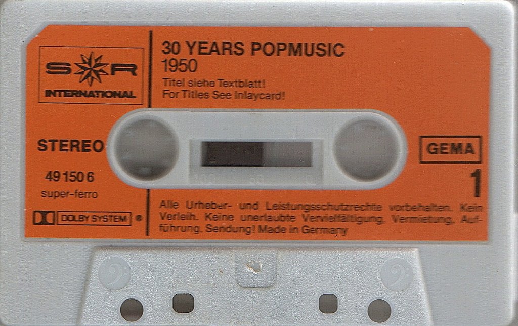 Cassettebandje Various – 30 Years Popmusic 1950, Ophalen of Verzenden, Gebruikt, Pop, 1 bandje