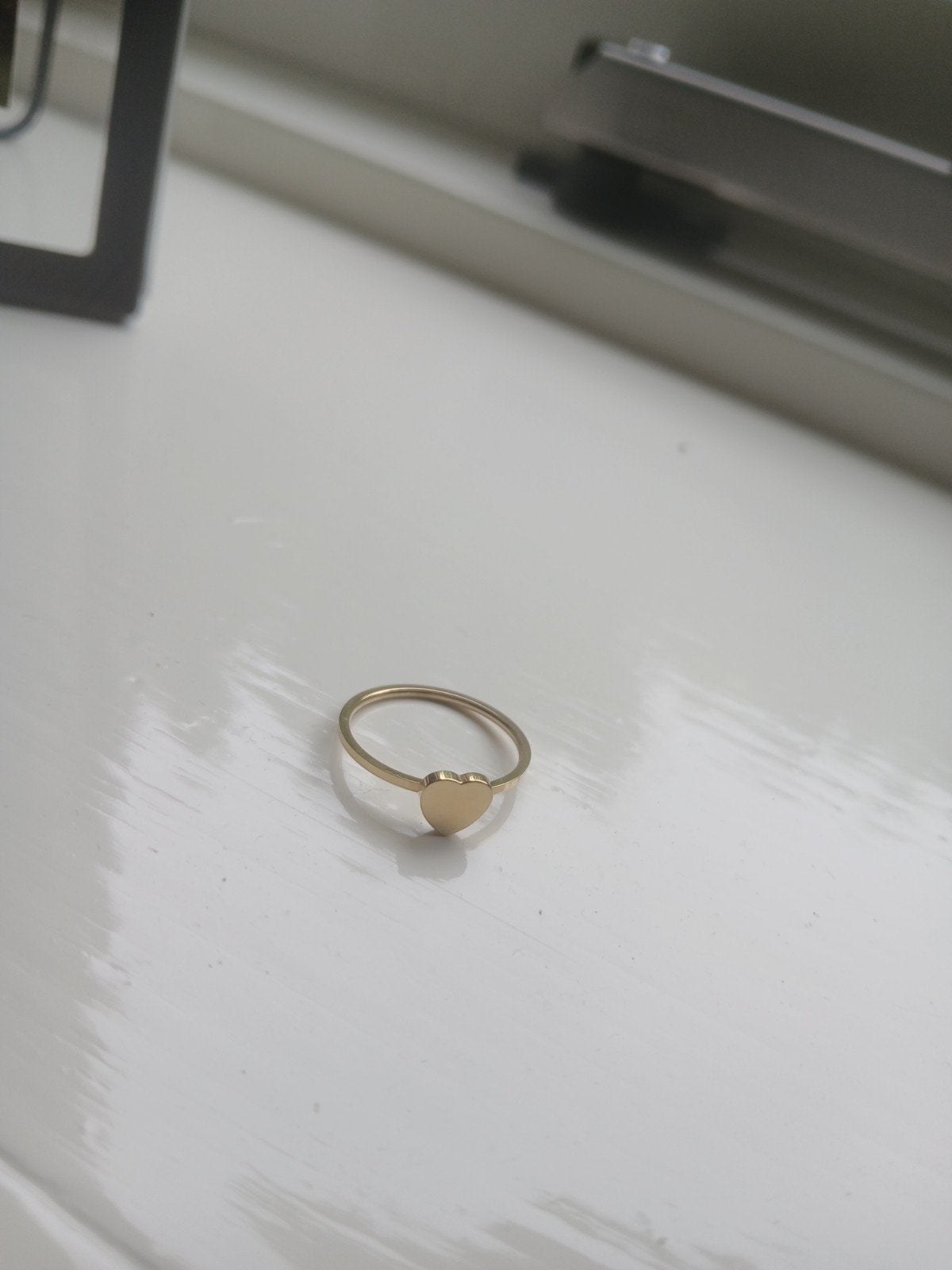 Gouden ring met hartje maat 16, Ophalen of Verzenden, Goud