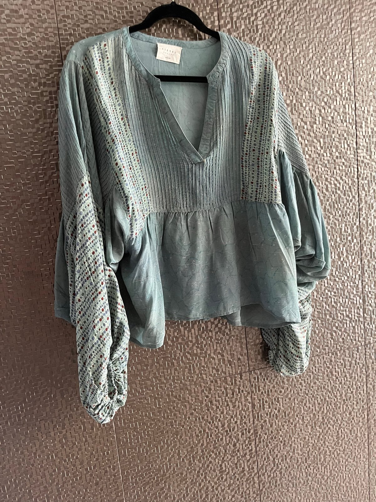 Sissel Edelbo zijden blouse, Verzenden, Zo goed als nieuw, Maat 42/44 (L), Blauw
