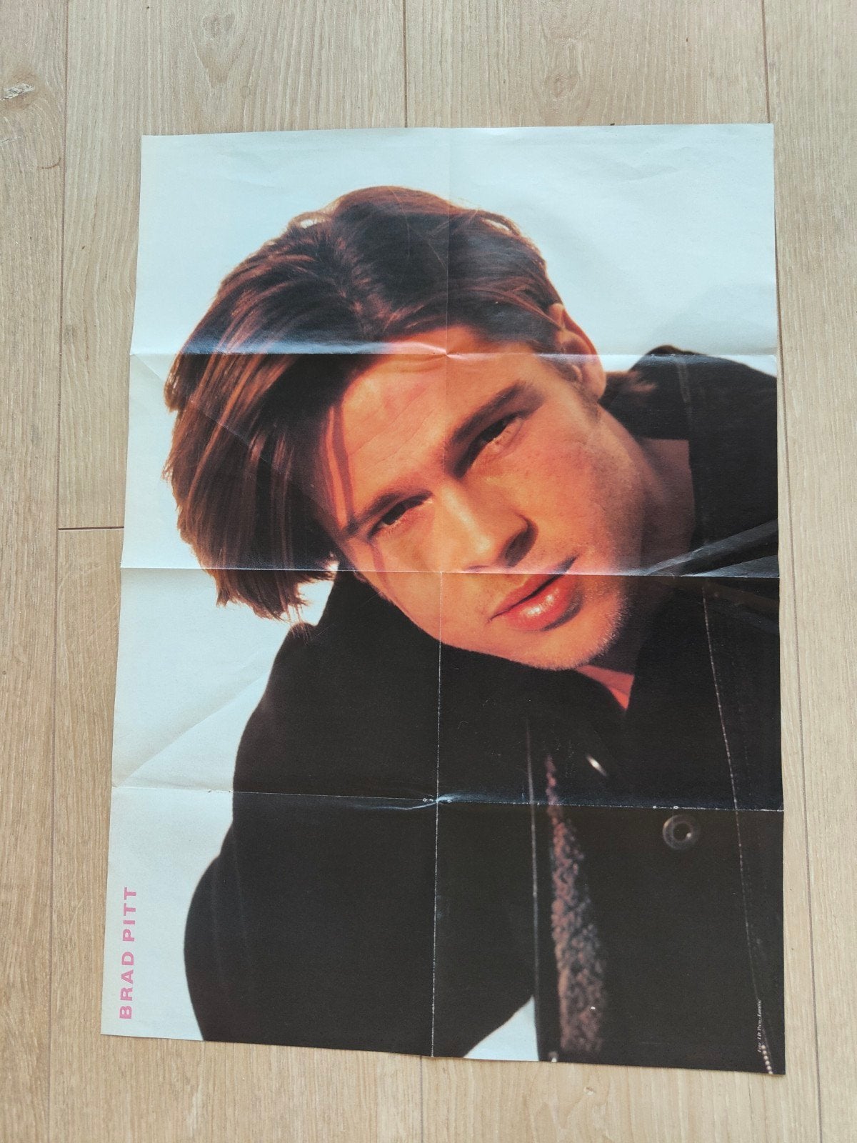 Hitkrant Super Poster Brad Pitt. Achterzijde: Hook, Verzamelen, Rechthoekig Staand, Deurposter of groter, Ophalen of Verzenden