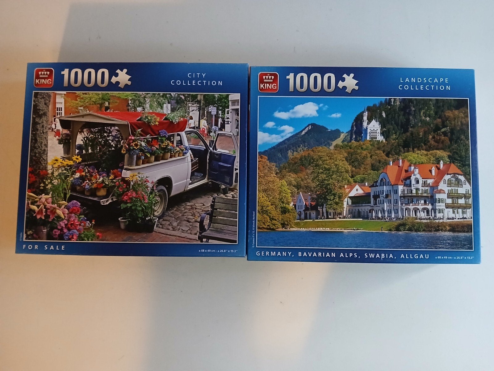 2 King legpuzzels van 1000 stukjes - City & Landscape, Ophalen of Verzenden, 500 t/m 1500 stukjes, Zo goed als nieuw, Legpuzzel