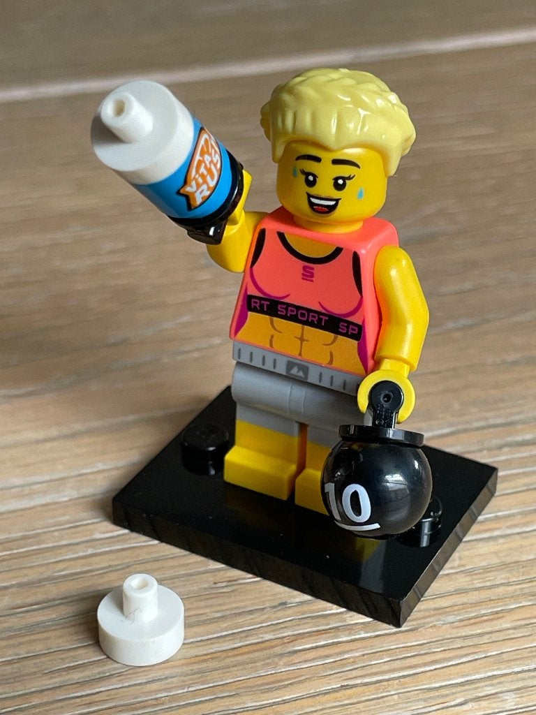 Lego minifig fitness instructeur uit serie 71045, Lego, Nieuw, Ophalen of Verzenden, Minifiguren serie