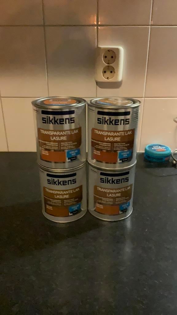 Sikkens transparant zijdeglans lak licht eiken  17 euro  p.s, Doe-het-zelf en Verbouw, Verf, Beits en Lak, Ophalen of Verzenden