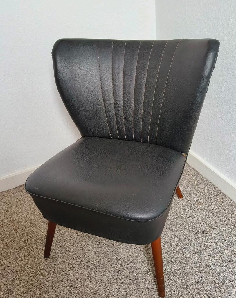 Clubfauteuil skai -  Midcentury jaren 50 - 60., Ophalen