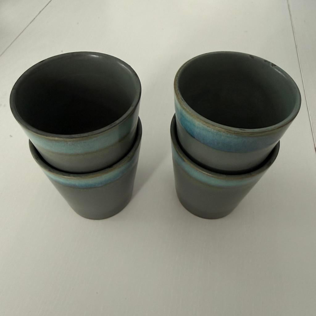 HKLiving 70s ceramics mokken ‘moss’ - Set van 4, Ophalen, Keramiek, Nieuw, Effen
