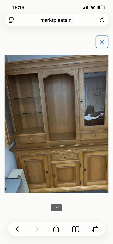 Eiken patine kast, Ophalen, 100 tot 150 cm, Eikenhout, 25 tot 50 cm