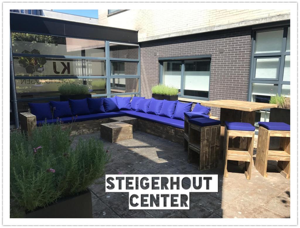 Steigerhout Loungeset Loungebank Hoekbank Tuinset Tuinbanken, Verzenden, Meer dan 8 zitplaatsen, Steigerhout, Nieuw