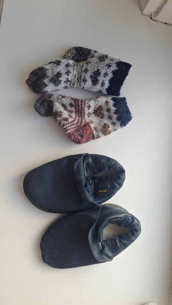 Wollen sokjes en lederen slofjes, Kinderen en Baby's, Babykleding | Schoentjes en Sokjes, Ophalen of Verzenden, Jongetje of Meisje