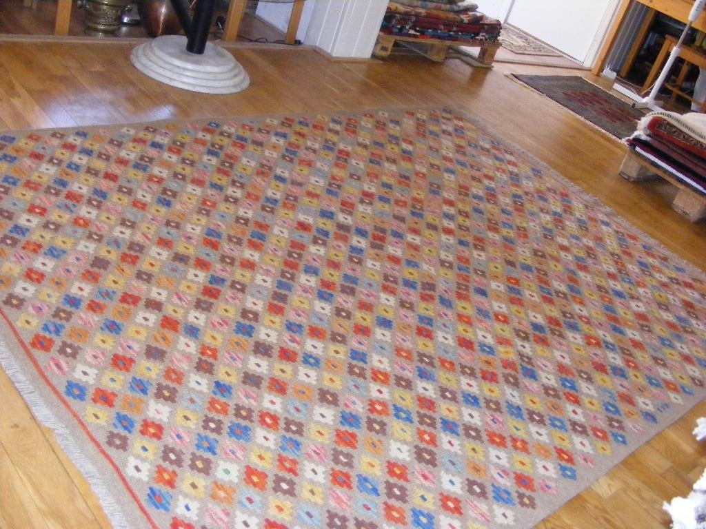 Handgeweven Oosters Tapijt/Kelim Turkman Maat;1.82X2.51.m, Verzenden, 150 tot 200 cm, Crème, Rechthoekig