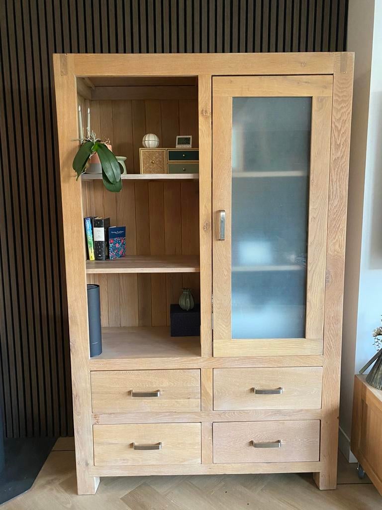 Lichteiken kast + tv-meubel + salontafel, Huis en Inrichting, Kasten | Vitrinekasten, Ophalen, Met plank(en), 150 tot 200 cm, Minder dan 100 cm