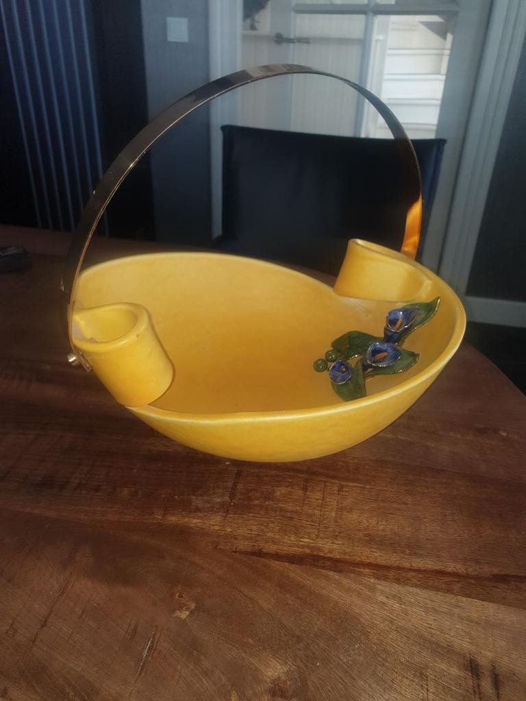 Lago geel gekleurde aardewerk fruitschaal, Ophalen of Verzenden