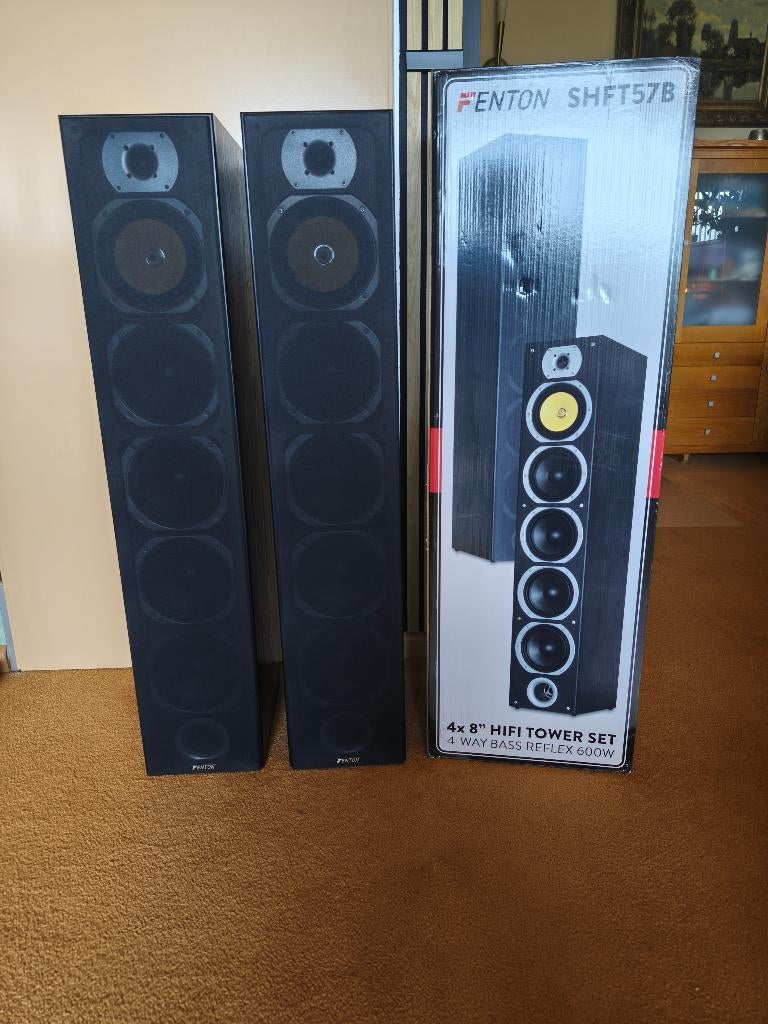 Hifi luidsprekers 4-weg zwart, Vloerstaande luidspreker, Basreflex, Zo goed als nieuw, Ophalen