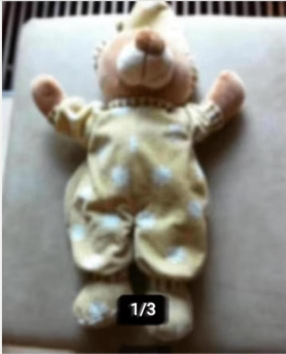 Knuffel slaapbeer beige L 60cm, Ophalen of Verzenden, Zo goed als nieuw, Beer