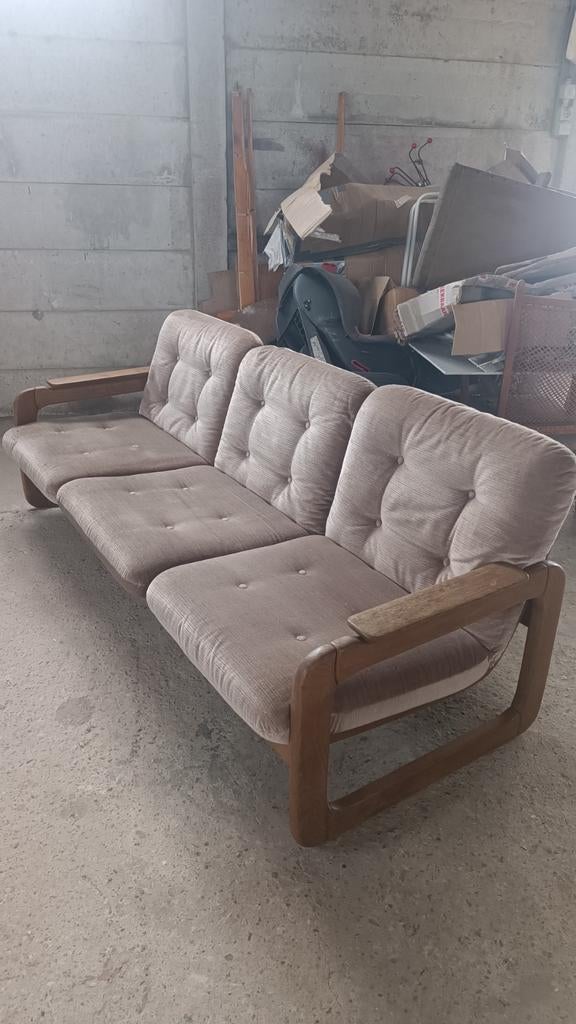 Scandinavische bank, Ophalen, Gebruikt, Jaren 60, Driepersoons