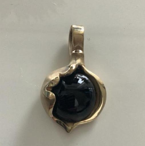 Zilveren hanger Onyx steen, Overige voorstellingen, Verzenden, Zo goed als nieuw, Goud