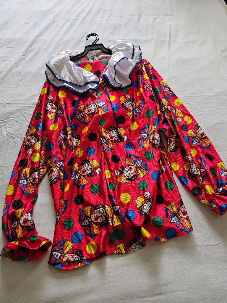 Heren carnavals pak clown, Maat 52/54 (L), Carnaval, Ophalen of Verzenden, Zo goed als nieuw