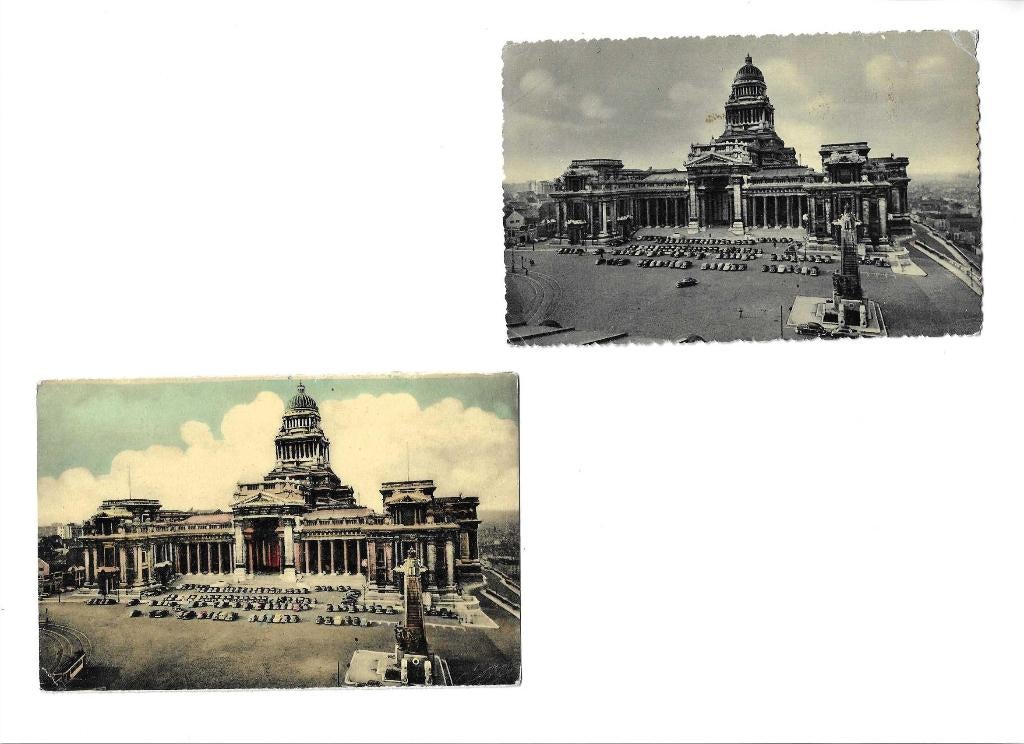 paleis van justitie  brussel bruxelles  2x, Verzenden, 1940 tot 1960, Gelopen, Gebouw