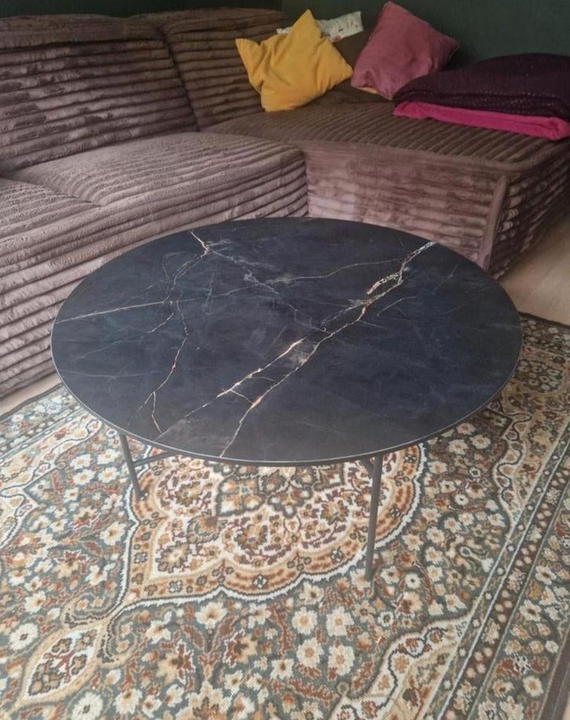 Salontafel met marmerlook blad te koop!, Huis en Inrichting, Tafels | Salontafels, Ophalen, 50 tot 100 cm, Overige materialen