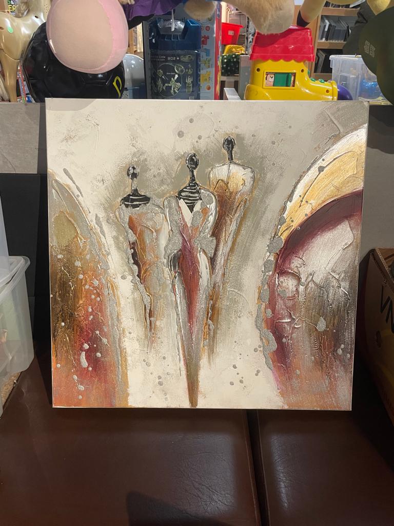 Vierkant schilderij 60x60, Ophalen, 50 tot 75 cm, Zo goed als nieuw, Schilderij