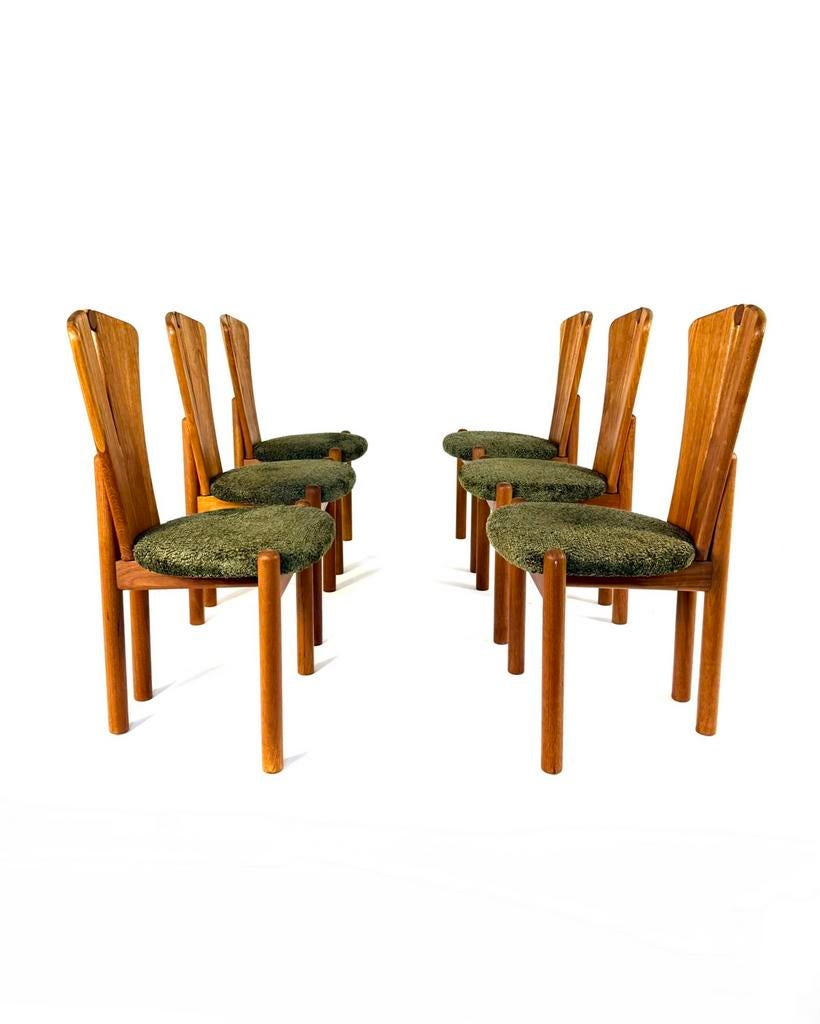Set van 6 gerestaureerde Ansanger Møbler stoelen ‘70, Ophalen of Verzenden, Zo goed als nieuw, Vijf, Zes of meer stoelen, Hout
