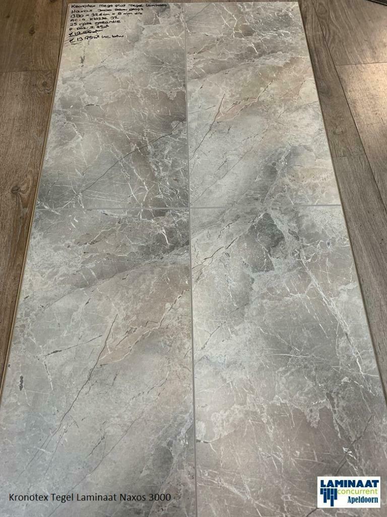 Tegel Laminaat Naxos Grijs Bruin 8mm dik 4V-groef €16,95p/m2, 75 m² of meer, Nieuw, Grijs, Ophalen of Verzenden
