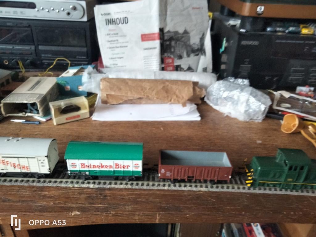 Werk lok flescheman 1306 en wagons ho, Hobby en Vrije tijd, Modeltreinen | H0, Ophalen of Verzenden