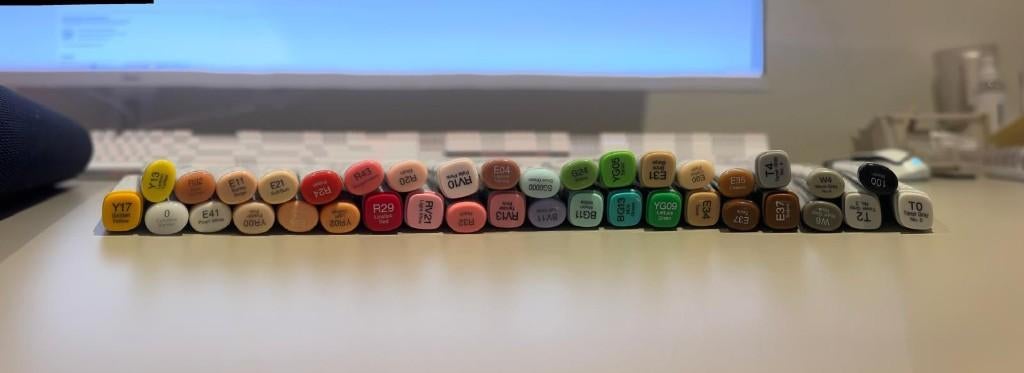 Copic Classic / Sketch Markers - 38 stuks, Ophalen of Verzenden, Gebruikt, Potlood of Stift