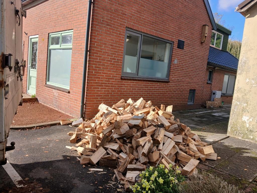*aktie* droog haardhout brandhout kachelhout, Tuin en Terras, Haardhout, Blokken, Eikenhout, 6 m³ of meer, Ophalen of Verzenden