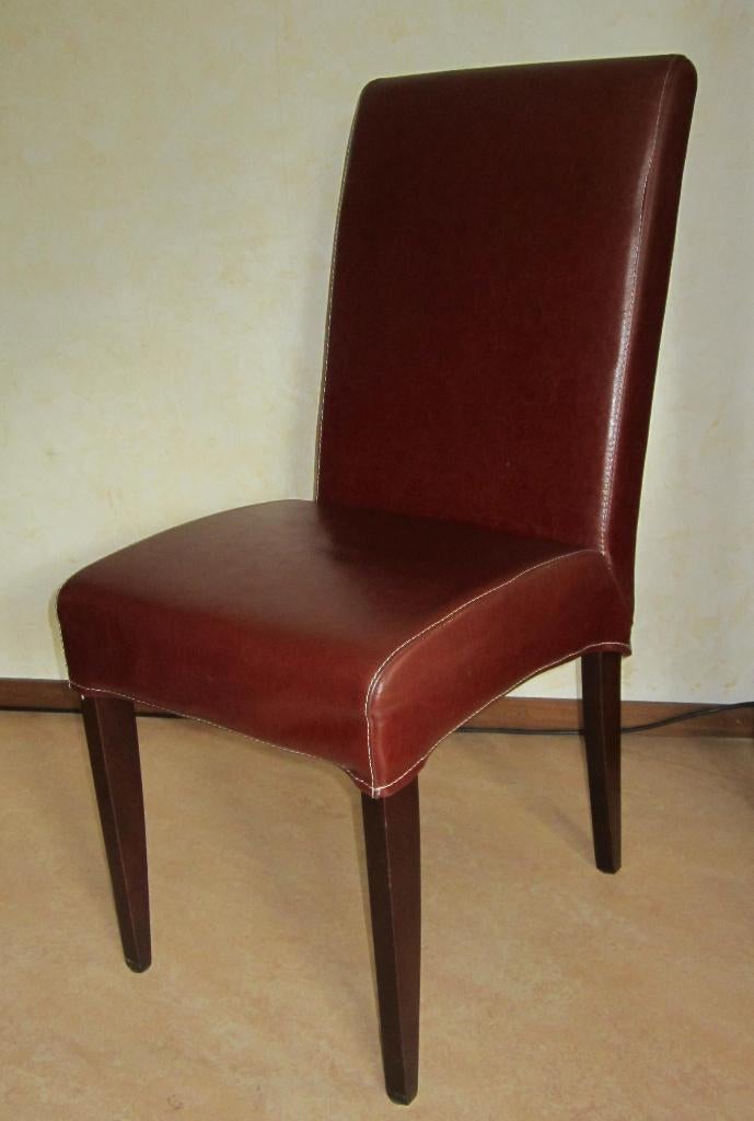 Eetkamerstoelen, Huis en Inrichting, Stoelen, Ophalen, Gebruikt, Vier, Leer