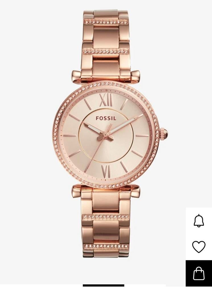 Fossil CHARLIE Roségoud Horloge - Nieuw!, Sieraden, Tassen en Uiterlijk, Horloges | Dames, Staal, Staal, Fossil, Polshorloge