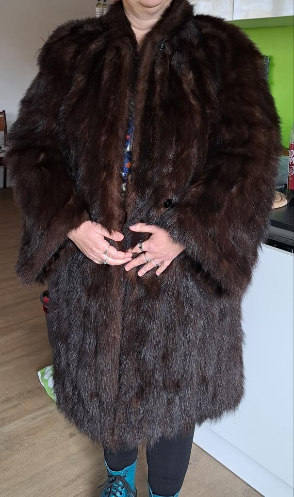 Echte dikke bontjas, Kleding | Dames, Jassen | Winter, Ophalen of Verzenden, Zo goed als nieuw, Maat 42/44 (L), Bruin