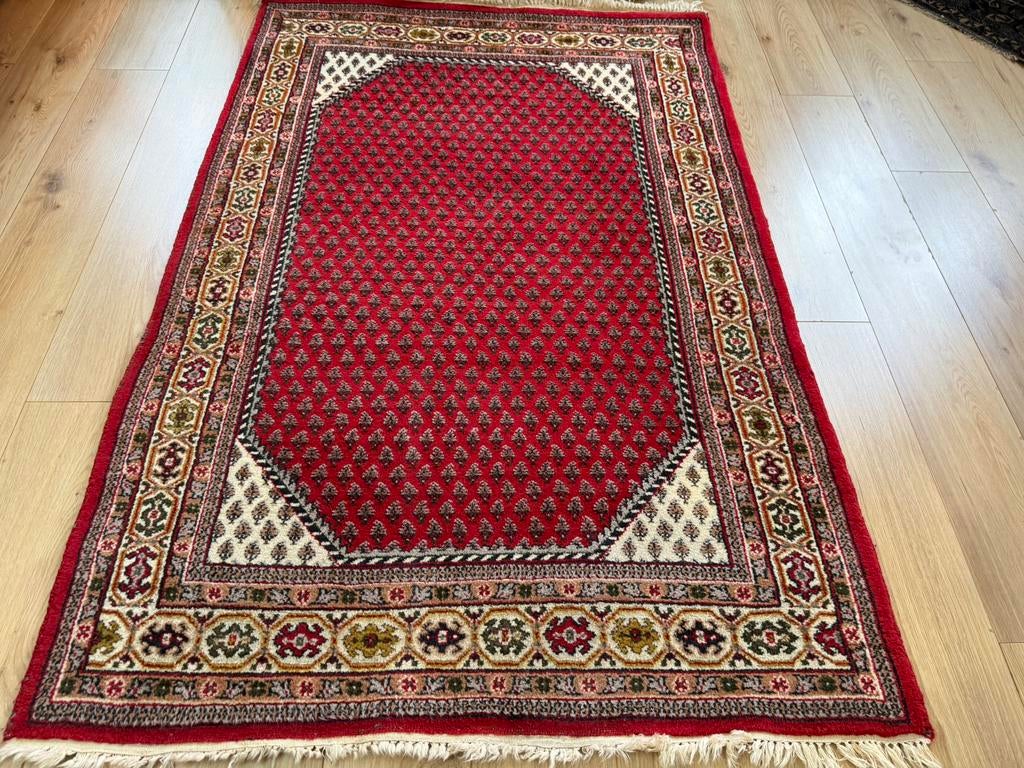 Handgeknoopt vintage Perzisch tapijt –192 x 125 cm – rood, 100 tot 150 cm, Info@bababoho.com, Ophalen of Verzenden, Zo goed als nieuw
