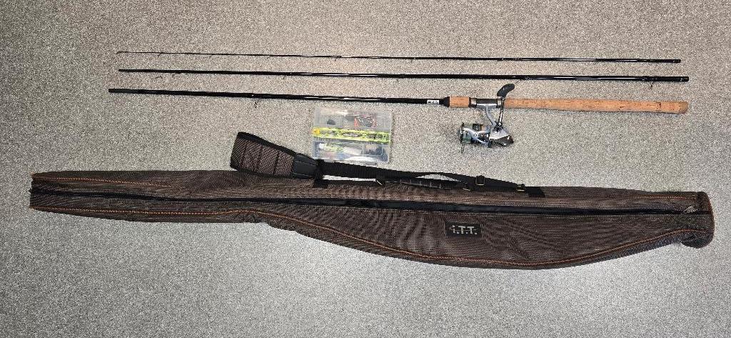 Tubertini Quartz 303 Match hengel met Shimano Sahara 4000FD, Watersport en Boten, Ophalen, Gebruikt, Werphengel