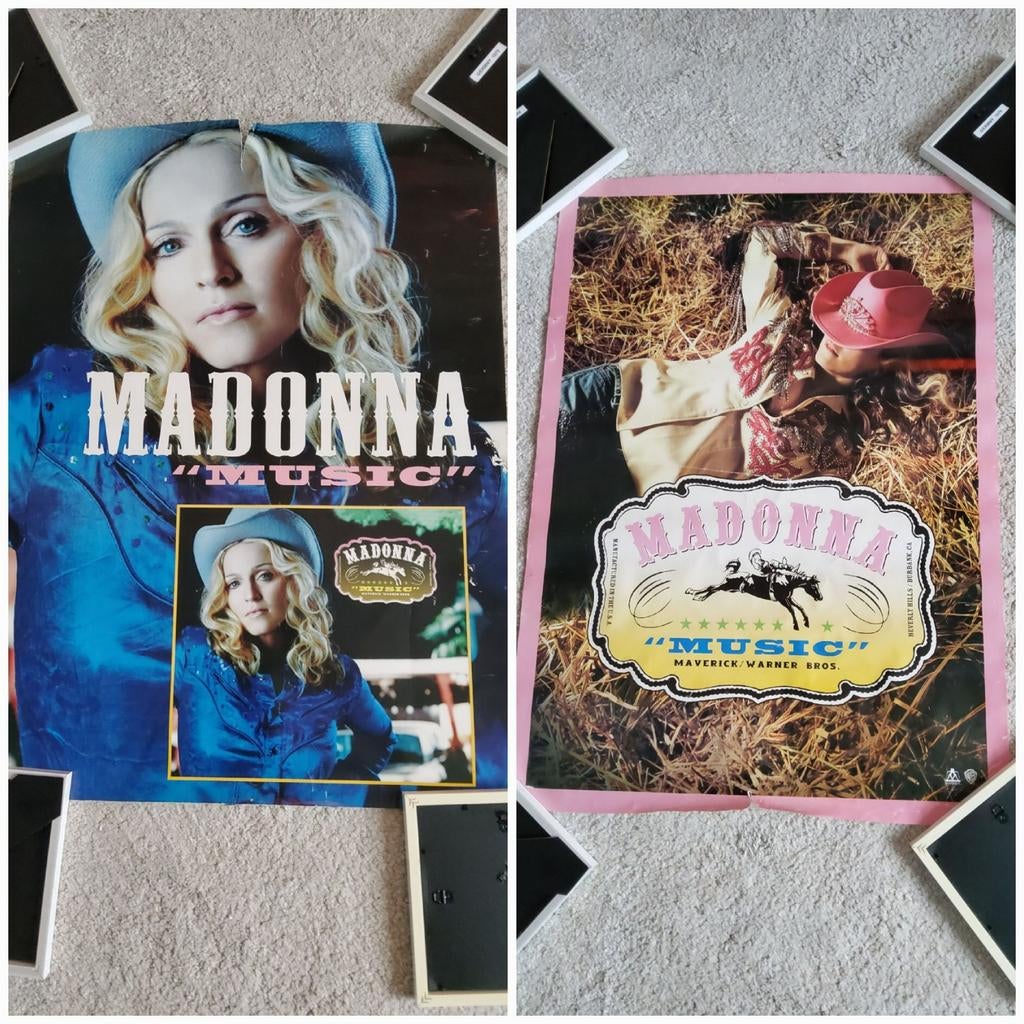 Madonna Music Promo Posters Official, Verzenden, Gebruikt, A1 t/m A3, Muziek
