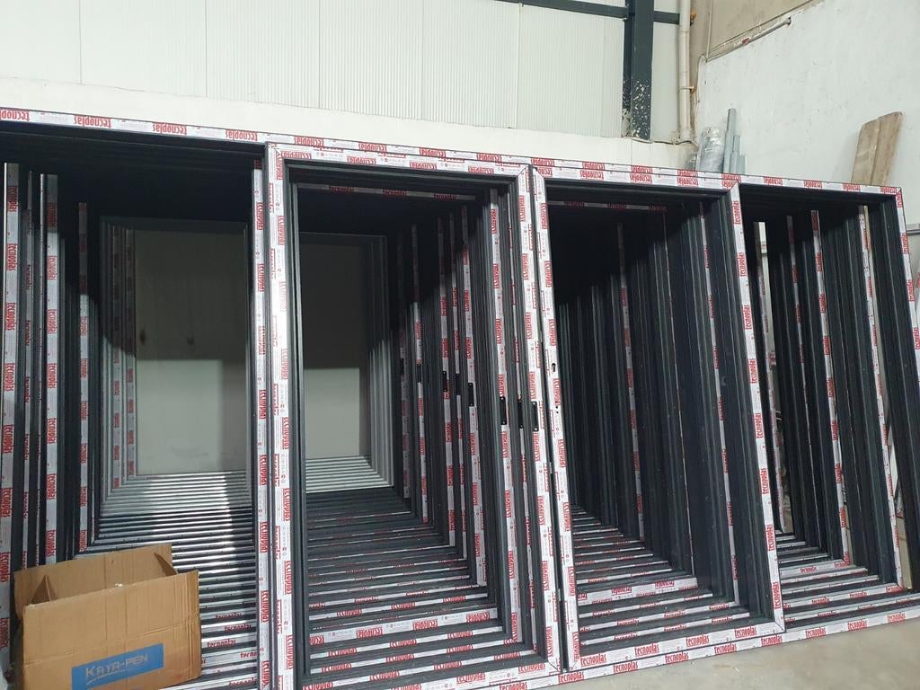 ACTIE! 4 Delig 440x220cm Kunststof Schuifpui met ThermoGlas, Ophalen, Nieuw, Buitendeur, Schuifdeur