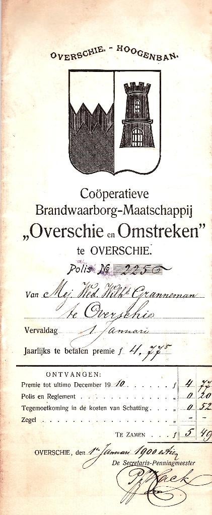 BRANDWAARBORG  -  MAATSCHAPPIJ  OVERSCHIE, Ophalen of Verzenden