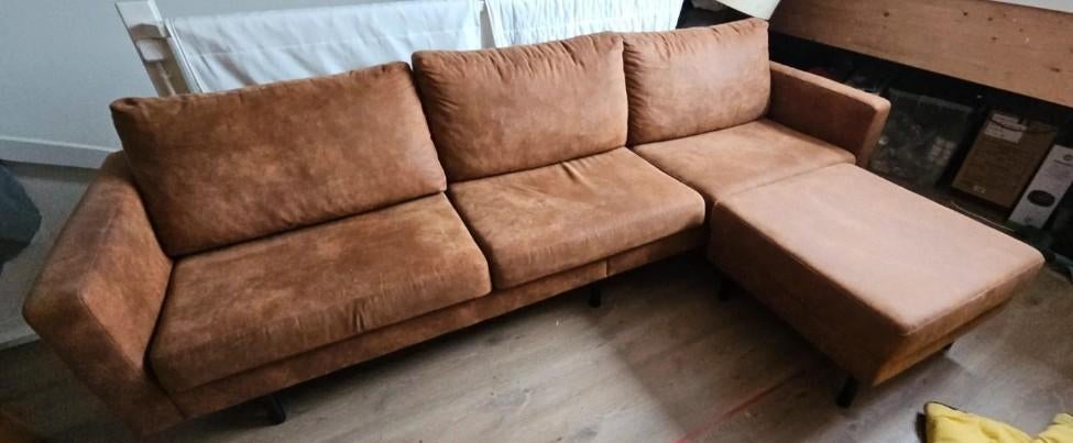 4-zitsbank Collin van Leenbakker met hocker, Ophalen, 250 tot 300 cm, 75 tot 100 cm, Zo goed als nieuw
