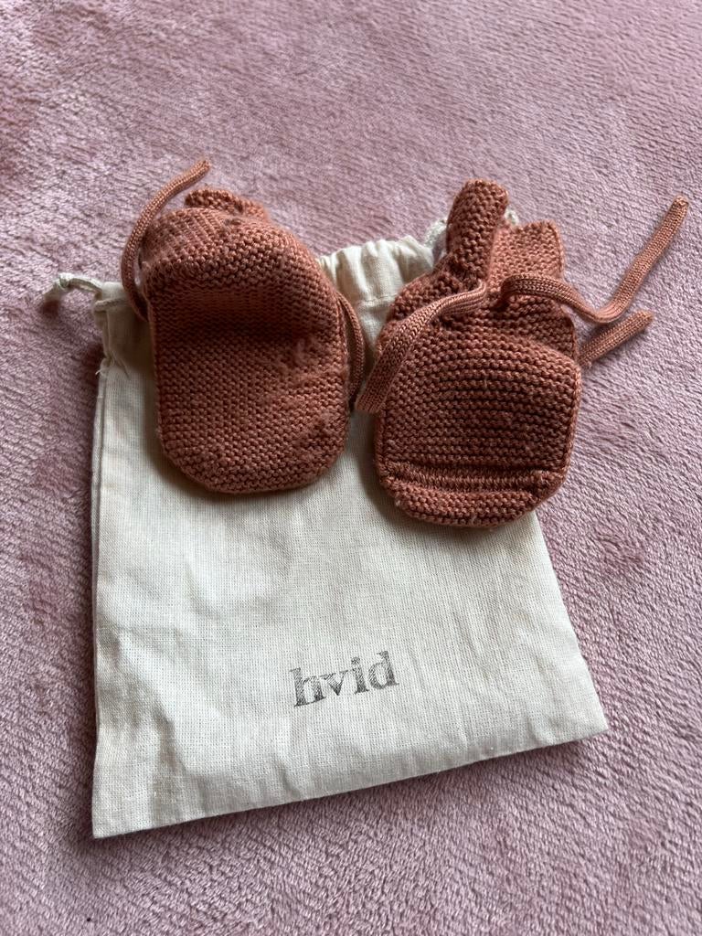 Hvid Merino Slofjes 9-15 maanden, Ophalen, Zo goed als nieuw, Jongetje of Meisje, Slofjes