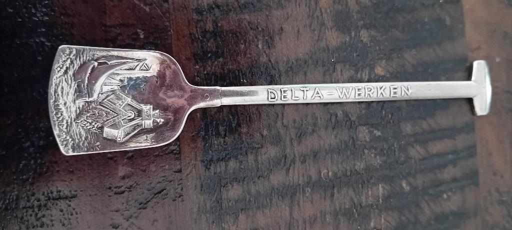 Mooie verzilverde suikerschep Deltawerken, Antiek en Kunst, Ophalen of Verzenden