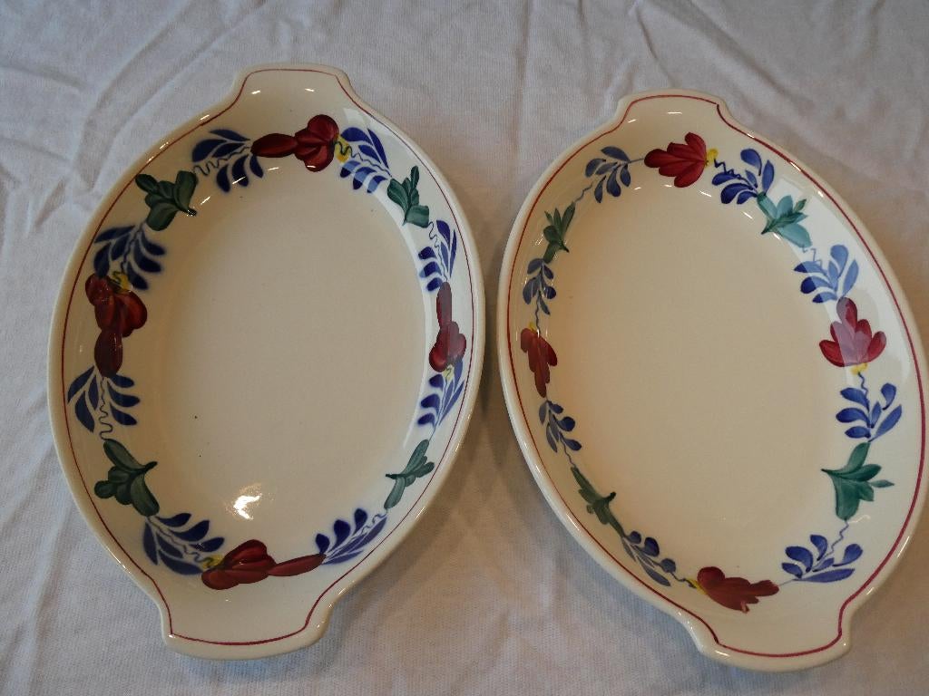 Boerenbont saladeschalen, Ophalen of Verzenden, Zo goed als nieuw, Ovaal, Steen of Aardewerk