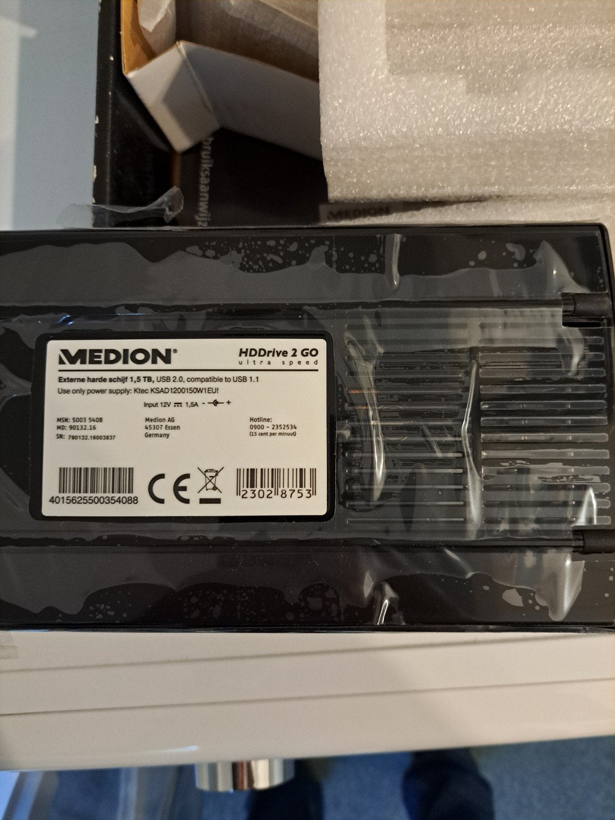 Medion HDDrive 2 GO Ultra Speed Externe Harde Schijf 1.5 TB, Server, HDD, Medion, 1.5 TB