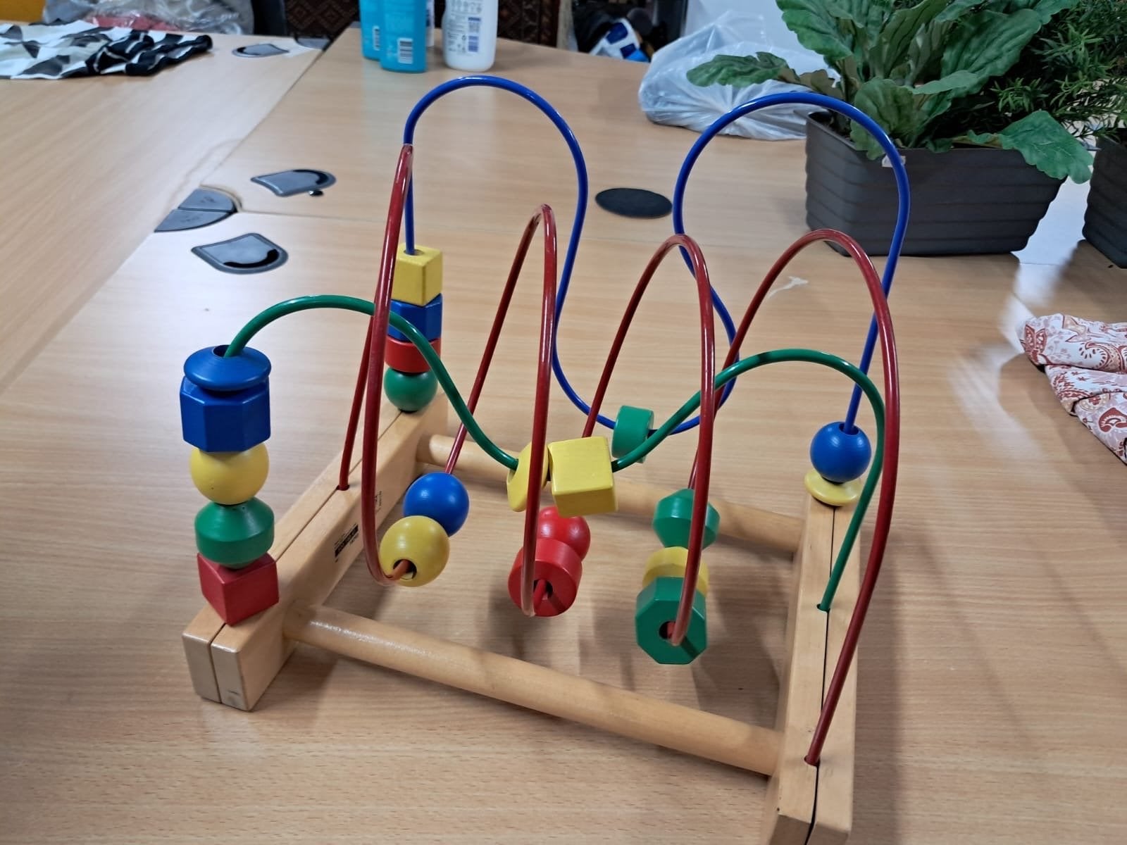 Houten kralenframe / kralenspiraal voor baby's, Ophalen, Gebruikt, Overige typen